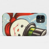 Niedlicher kleiner Retro Snowman Case-Mate iPhone Hülle (Rückseite (Horizontal))