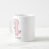 niedlicher kleiner rosa Cartoon Dinosaurier-Tee Kaffeetasse (Vorderseite Links)