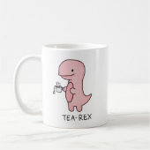 niedlicher kleiner rosa Cartoon Dinosaurier-Tee Kaffeetasse (Links)