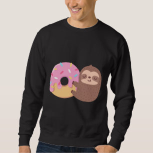 Niedlicher kleiner Schlamm, der einen Donut umarmt Sweatshirt