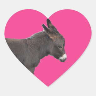 Niedlicher kleiner Schokolade-Donkey-Foal Herz-Aufkleber