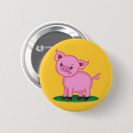 Niedlicher kleiner Schwein-Knopf Button (Vorne & Hinten)