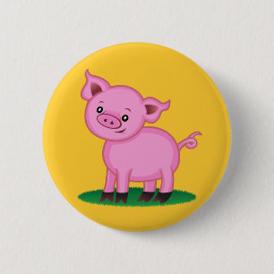 Niedlicher kleiner Schwein-Knopf Button