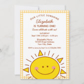 Niedlicher kleiner Sonnenstrahl Kinder 1. Geburtst Einladung (Vorderseite)