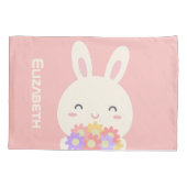 Niedlicher kleiner, sonniger Cartoon & Blume für M Kissenbezug (Rückseite)