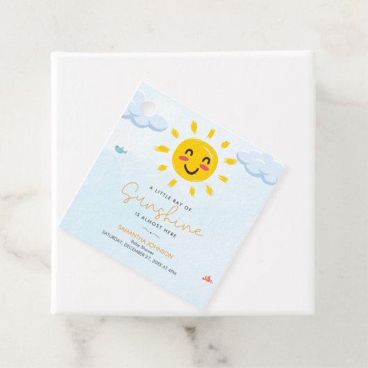 Niedlicher kleiner Strahl der Sonnenschein-Babydus Geschenkanhänger (Beispiel)