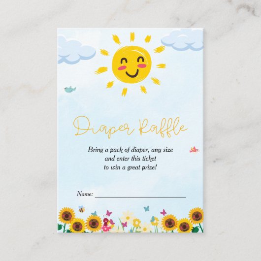 Niedlicher kleiner Strahl von Sunshine Baby Shower Begleitkarte (Vorderseite)