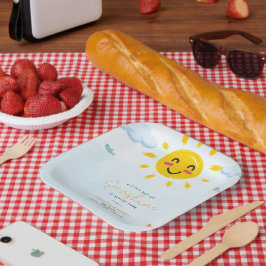Niedlicher kleiner Strahl von Sunshine Baby Shower Pappteller