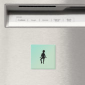 Niedlicher Kleiner Tänzer Grün Magnet (In Situ (Geschirrspüler))