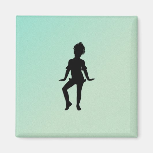 Niedlicher Kleiner Tänzer Grün Magnet (Vorne)