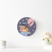 Niedlicher kleiner Teddy-Bär mit Ballon, Baby-Kind Runde Wanduhr (Zuhause)
