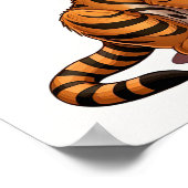 Niedlicher kleiner Tiger mit weißem Hintergrund Poster (Ecke)