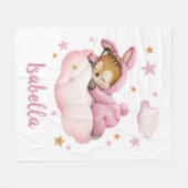 Niedlicher kleiner Tigerschläger, süße Träume Fleecedecke (Vorderseite (Horizontal))