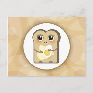 Niedlicher kleiner Toast - Butter und Ei Postkarte