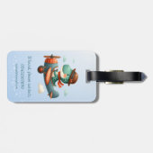 Niedlicher Kleiner Trex Dinosaurier Flying Airplan Gepäckanhänger (Rückseite horizontal)