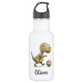Niedlicher kleiner Trex Fußballspiel Personalisier Edelstahlflasche (Vorderseite)