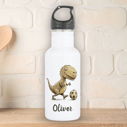 Niedlicher kleiner Trex Fußballspiel Personalisier Edelstahlflasche