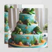 NIEDLICHER KLEINER TURTLES KINDERGEBURTSTAG EINLADUNG (Vorne/Hinten)