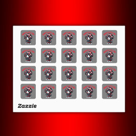 Niedlicher kleiner Typ der Camouflage - Rot, Schwa Quadratischer Aufkleber