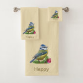 Niedlicher kleiner Vogel auf Elfenbein Badhandtuch Set (Insitu)