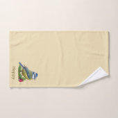 Niedlicher kleiner Vogel auf Elfenbein Badhandtuch Set (Handtuch)