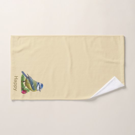 Niedlicher kleiner Vogel auf Elfenbein Badhandtuch Set (Handtuch)