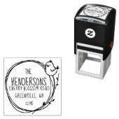 Niedlicher kleiner Vogel auf Wreath Twig Nature Permastempel (Beispiel)