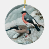 Niedlicher kleiner Vogel, Bullfinch, Art Keramik Ornament (Vorne)