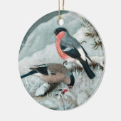 Niedlicher kleiner Vogel, Bullfinch, Art Keramik Ornament (Links)
