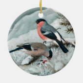Niedlicher kleiner Vogel, Bullfinch, Art Keramik Ornament (Hinten)