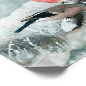 Niedlicher kleiner Vogel, Bullfinch, Art Poster (Ecke)