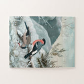 Niedlicher kleiner Vogel, Bullfinch, Art Puzzle (Horizontal)