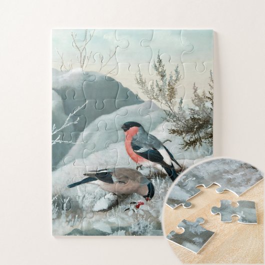 Niedlicher kleiner Vogel, Bullfinch, Art Puzzle