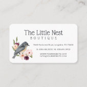 Niedlicher kleiner Wasserfarbenbaby-Bird & Floral- Visitenkarte (Vorderseite)