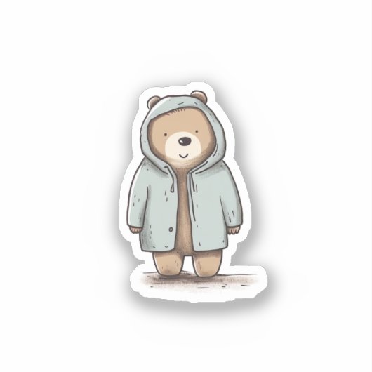 Niedlicher kleiner Wasserfarbenbär Aufkleber (Vorderseite)