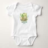 Niedlicher kleiner Wasserfarbenfrosch Personalisie Baby Strampler (Vorderseite)