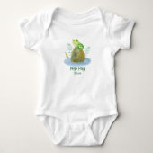 Niedlicher kleiner Wasserfarbenfrosch Personalisie Baby Strampler (Vorderseite)