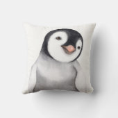 Niedlicher kleiner Wasserfarbenpinguin Kissen (Rückseite)