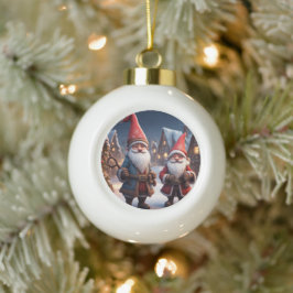 Niedlicher kleiner Weihnachtself Keramik Kugel-Ornament