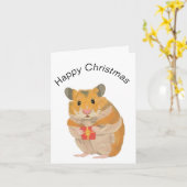 Niedlicher kleiner WeihnachtsHamster mit Geschenk Karte (Gelbe Blume)