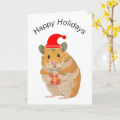 Niedlicher kleiner WeihnachtsHamster mit Geschenk Karte (Gelbe Blume)