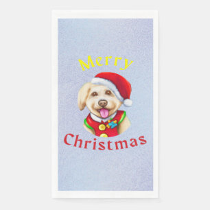 Niedlicher kleiner Weihnachtsmann Frohe Weihnachte Serviette