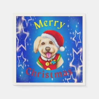Niedlicher kleiner Weihnachtsmann Frohe Weihnachte Serviette