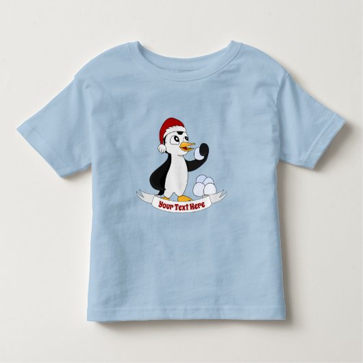 Niedlicher kleiner Weihnachtspinguin mit einem Sch Kleinkind T-shirt (Vorderseite)