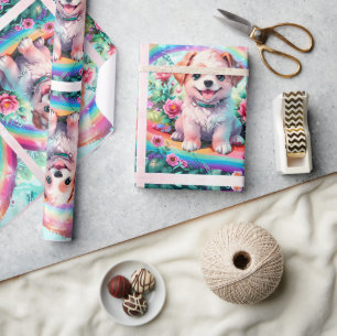 Niedlicher kleiner Welpenstift Art Geschenkpapier
