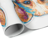 Niedlicher kleiner Welpenstift Art Geschenkpapier (Rolleneckpunkt)