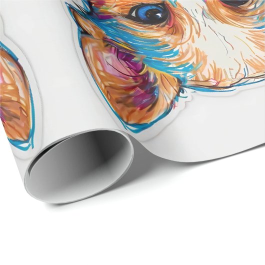 Niedlicher kleiner Welpenstift Art Geschenkpapier (Rolleneckpunkt)