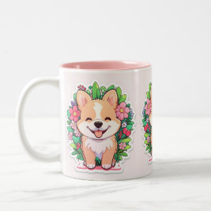 Niedlicher kleiner Welpenstift Art Zweifarbige Tasse
