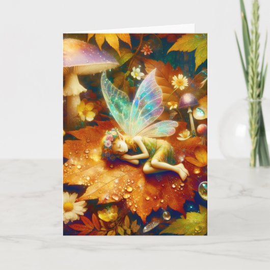 Niedlicher kleiner Whimsical Fairy Sleeping Blank Karte (Vorderseite)