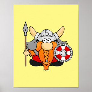 Niedlicher Kleiner Wikingerhandzeichner Poster